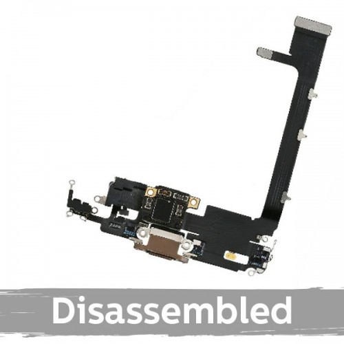 Įkrovimo jungtis suderinama su iPhone 11 Pro Max su Flex / Su IC / matinis auksinis / (100% originali / Naudota)