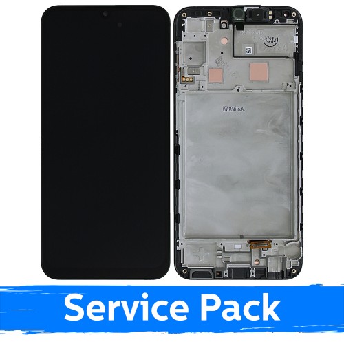 LCD ekranas suderinamas su Samsung A245 A24 4G juodas su rėmeliu (Service Pack)