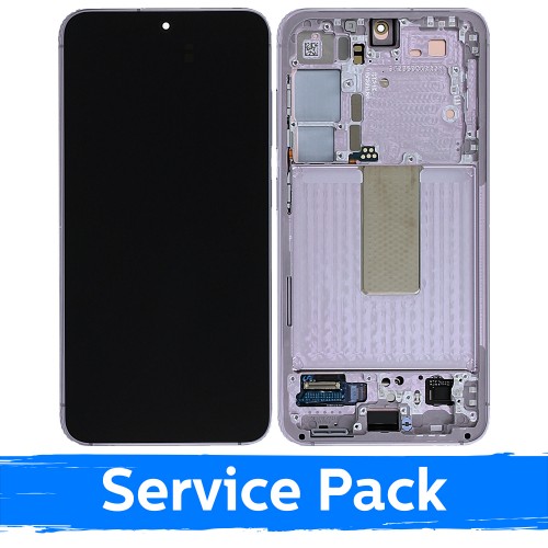 LCD ekranas suderinamas su Samsung S911 S23 su rėmeliu / Lavender (šviesiai rožinis) / (Service Pack)