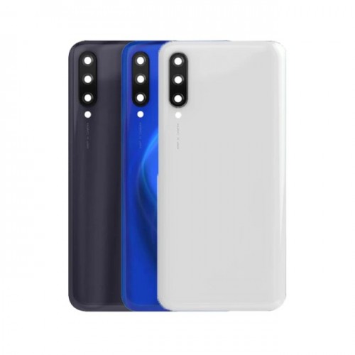 Galinis dangtelis suderinamas su Xiaomi Mi 9 Lite baltas (su kameros stikliuku) HQ
