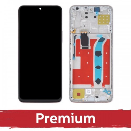 LCD ekranas suderinamas su Huawei Honor X8 (4G) juodas su rėmeliu OEM