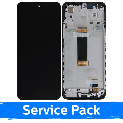 LCD ekranas suderinamas su Xiaomi Redmi 12 4G / Redmi 12 5G / Poco M6 Pro 5G juodas su rėmeliu (Service Pack)