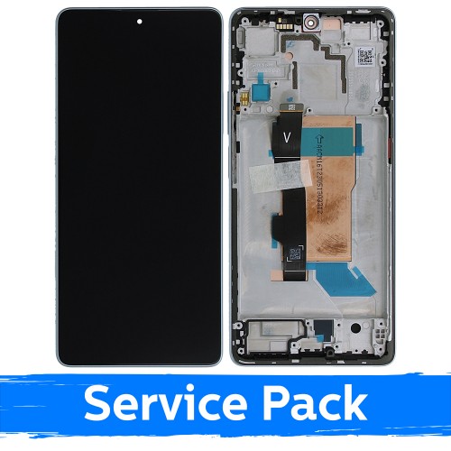 LCD ekranas suderinamas su Xiaomi Poco F5 5G su rėmeliu / baltas / (Service Pack)