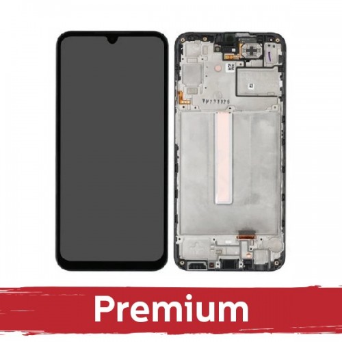 LCD ekranas suderinamas su Samsung A256 A25 5G juodas su rėmeliu OEM