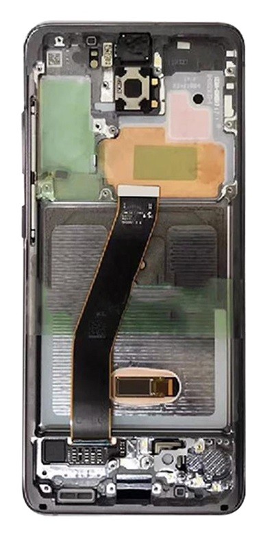 Ekranas Samsung G981F/G980F S20 su lietimui jautriu stikliuku ir rėmeliu Cosmic Grey originalus (used Grade A)