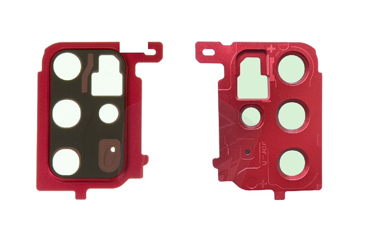 Samsung G985/G986 S20 Plus kameros su rėmeliu stikliukas Aura Red ORG