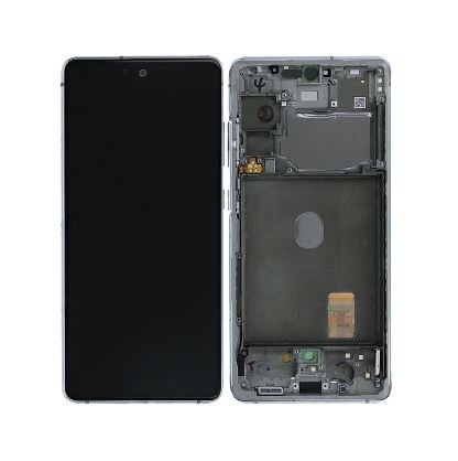 Ekranas Samsung G780/G781 S20 FE su lietimui jautriu stikliuku ir rėmeliu Cloud White originalus (service pack)