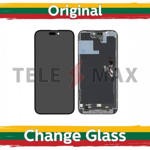 LCD ekranas suderinamas su iPhone 15 Pro Max juodas (Renewed: Telemax)