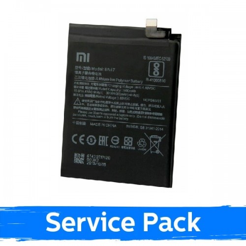 Baterija suderinama su Xiaomi Redmi 6 Pro / Mi A2 Lite BN47 3900mAh (Service Pack)