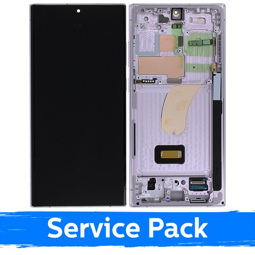 LCD ekranas suderinamas su Samsung S918 S23 Ultra su rėmeliu / Lavender / (Service Pack)