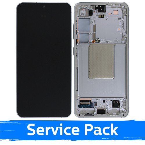 LCD ekranas suderinamas su Samsung S921 S24 su rėmeliu / Marble Grey / (Service Pack)