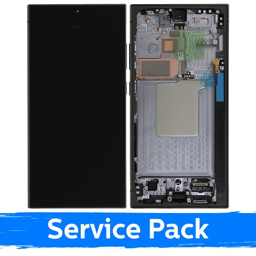 LCD ekranas suderinamas su Samsung S928 S24 Ultra su rėmeliu / Titanium Black (Blue / Green) / (Service Pack)