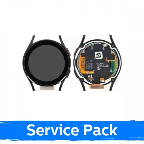 LCD ekranas suderinamas su Samsung R860 Watch 4 40mm su rėmeliu / juodas / (Service Pack)