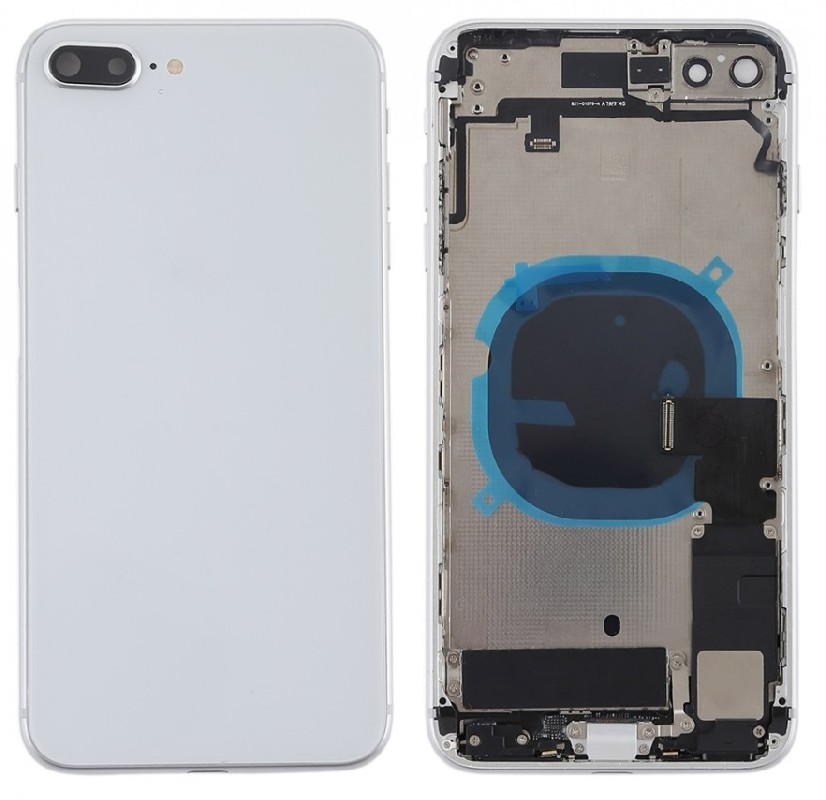 Galinis dangtelis iPhone 8 Plus Silver pilnas su šleifais originalus (used Grade B)