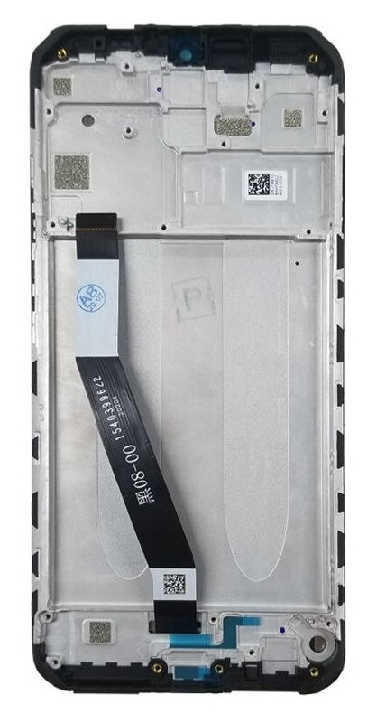 Ekranas Xiaomi Redmi 9 su lietimui jautriu stikliuku ir rėmeliu Black originalus (service pack)