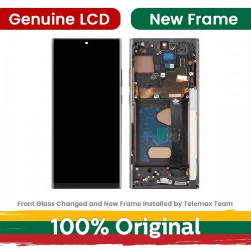 LCD ekranas suderinamas su Samsung N985 Note 20 Ultra su rėmeliu / Mystic Black / (atnaujintas: Telemax)