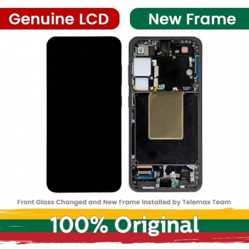 LCD ekranas suderinamas su Samsung S921 S24 su rėmeliu / Onyx Black / (atnaujintas: Telemax)
