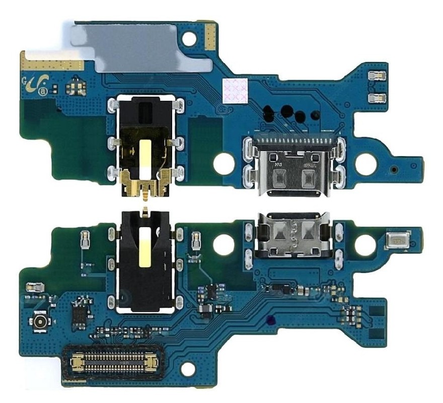 Lanksčioji jungtis Samsung M215 M21/M307 M30S/M315 M31 su įkrovimo kontaktu, mikrofonu, ausinių lizdu originali (service pack)
