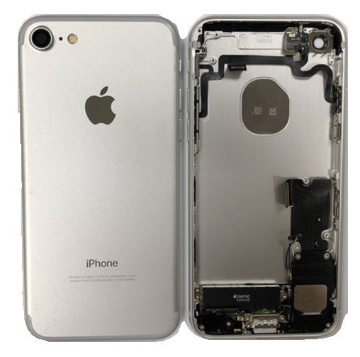 Galinis dangtelis iPhone 7 Silver pilnas su šleifais originalus (used Grade C)