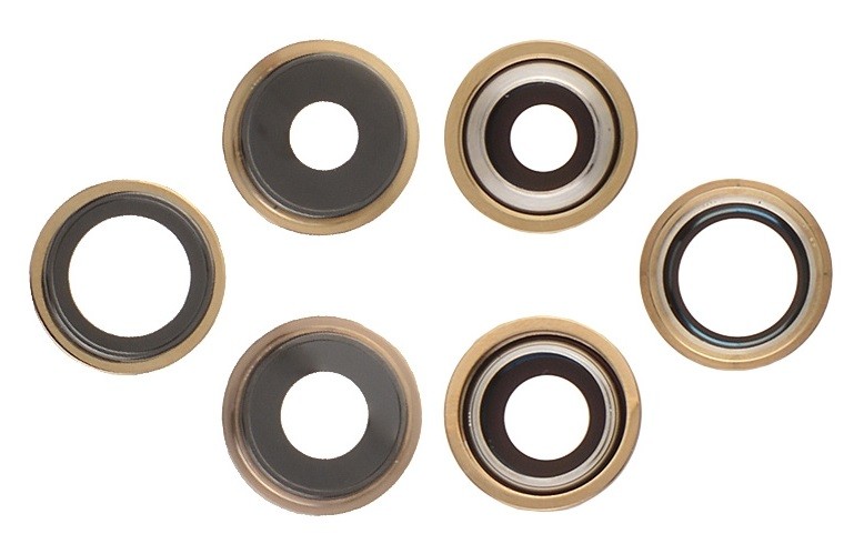 iPhone 13 Pro Max kameros stikliukas su rėmeliu Gold (3pcs) ORG