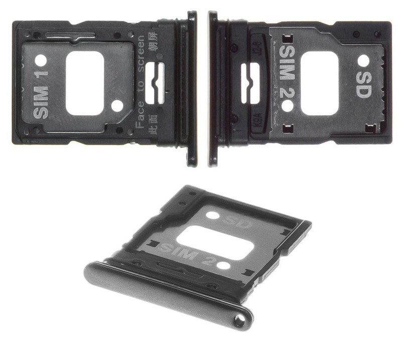 SIM kortelės laikiklis Xiaomi Mi 11 Lite 4G/5G/5G NE 2021 Truffle (Boba) Black ORG