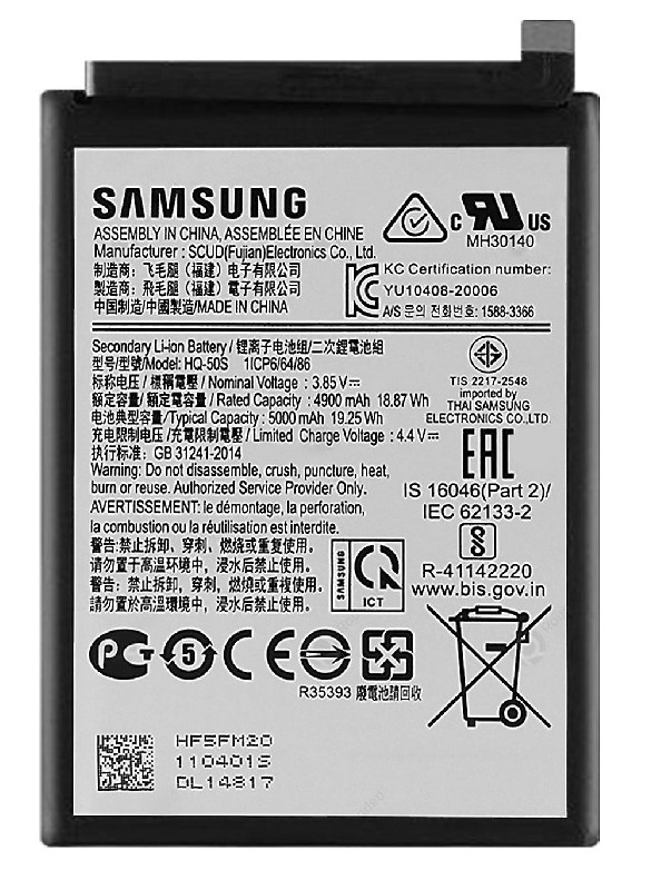 Akumuliatorius originalus Samsung A025 A02s/A037 A03S/A035 A03 5000mAh SCUD-HQ-50S (service pack)