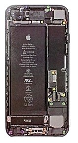 Galinis dangtelis iPhone 7 Black pilnas su šleifais originalus (used Grade C)