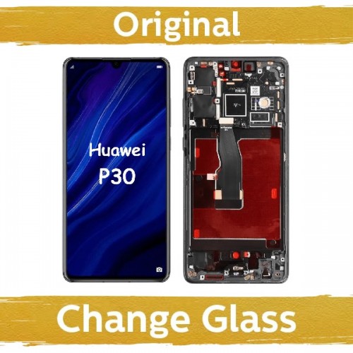 LCD ekranas suderinamas su Huawei P30 su rėmeliu / juodas / (atnaujintas: Kinija)