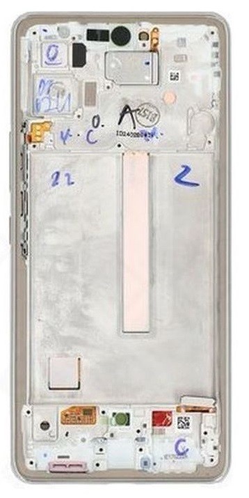 Ekranas Samsung A536 A53 5G 2022 su lietimui jautriu stikliuku ir rėmeliu Awesome White originalus (service pack)