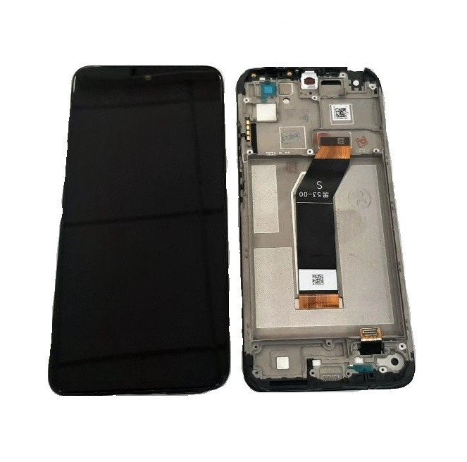 Ekranas Xiaomi Redmi 10 2022 su lietimui jautriu stikliuku ir rėmeliu Black originalus (service pack)