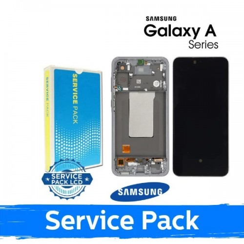 LCD ekranas suderinamas su Samsung A566 A56 5G su rėmeliu / šviesiai pilkas / (Service Pack)