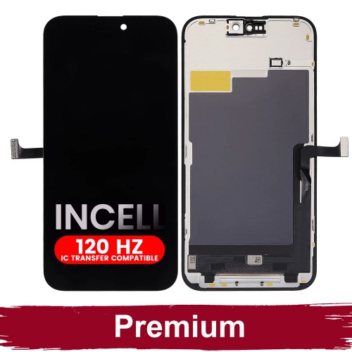 LCD ekranas suderinamas su iPhone 15 Pro Max juodas (120Hz / INCELL / Premium) /*Removable IC*/