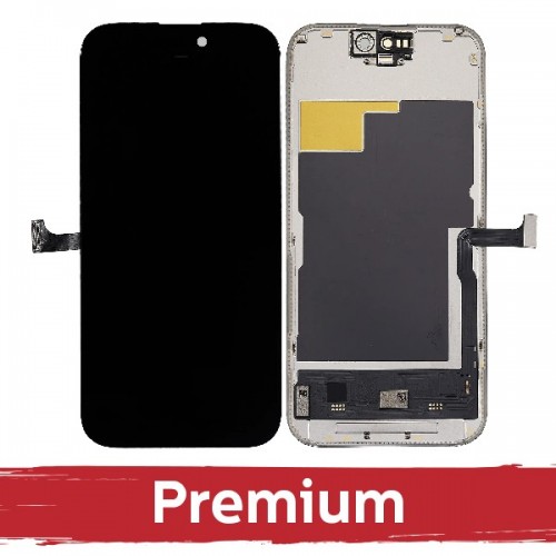 LCD ekranas suderinamas su iPhone 15 Plus juodas (SOFT OLED / Stable 120Hz / Premium) *Removable IC*
