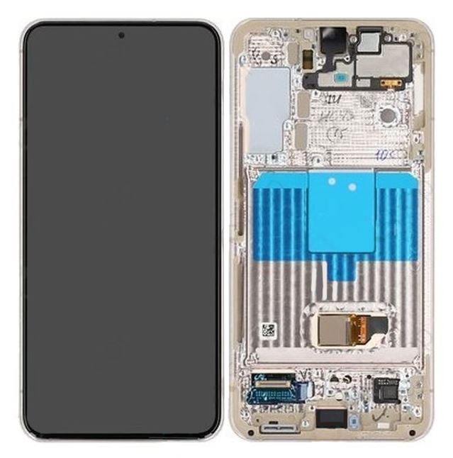 Ekranas Samsung S901 S22 5G su lietimui jautriu stikliuku ir rėmeliu Violet originalus (service pack)