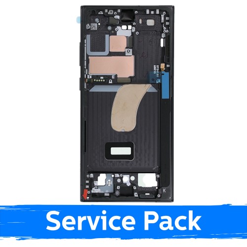 Vidurinis rėmas Samsung S918 S23 Ultra / Phantom Black / (Service Pack)