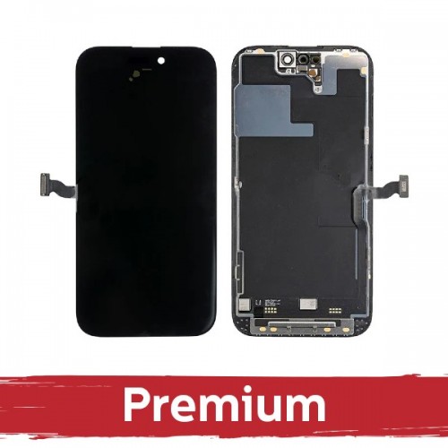 LCD ekranas suderinamas su iPhone 14 Pro juodas (Hard OLED / Premium)  /*Removable IC*/