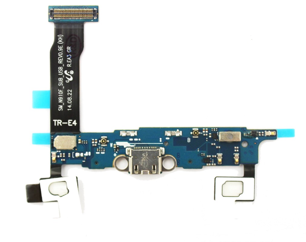 Lanksčioji jungtis Samsung N910F Note 4 su įkrovimo kontaktu, funkciniais mygtukais ir mikrofonu ORG