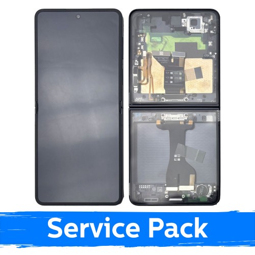 LCD ekranas suderinamas su Samsung F766 Z Flip7 (INNER) su rėmeliu / Jet juodas / (Service Pack)