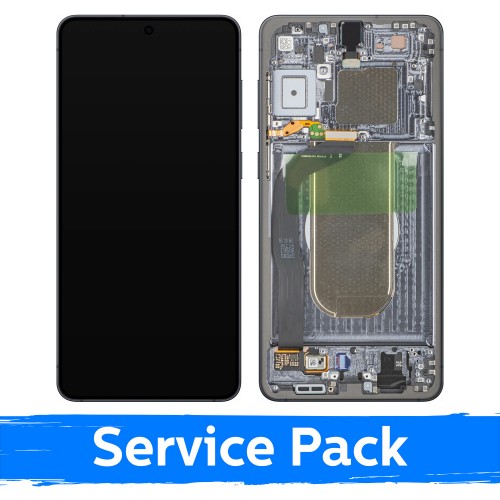 LCD ekranas suderinamas su Samsung S937 S25 Edge su rėmeliu / Titanium Silver / (Service Pack)