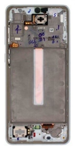 Ekranas Samsung A336 A33 5G 2022 su lietimui jautriu stikliuku ir rėmeliu White originalus (service pack)