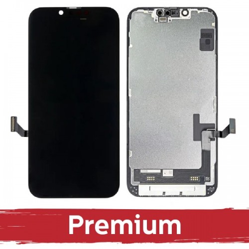 LCD ekranas suderinamas su iPhone 14 juodas (SOFT OLED / Stable / Premium) /*Removable IC*/