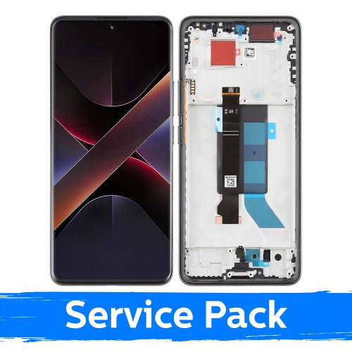 LCD ekranas suderinamas su Xiaomi Poco X7 5G su rėmeliu / juodas / (Service Pack)