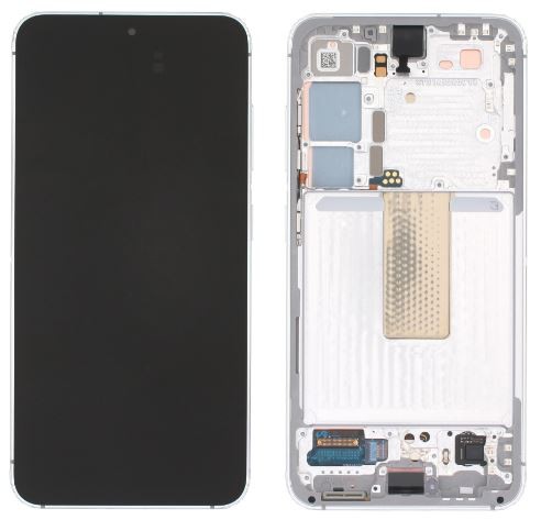 Ekranas Samsung S911 S23 5G su lietimui jautriu stikliuku ir rėmeliu Lime originalus (service pack)