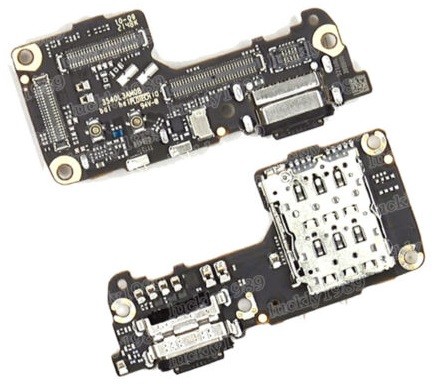 Lanksčioji jungtis Xiaomi 12 5G/12X 5G/12S 5G su įkrovimo kontaktu ir mikrofonu, SIM kortelės kontaktu originali (service pack)