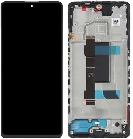 Ekranas Xiaomi Redmi Note 12 Pro 5G/Poco X5 Pro 5G su lietimui jautriu stikliuku ir rėmeliu Midnight Black originalus (service pack)