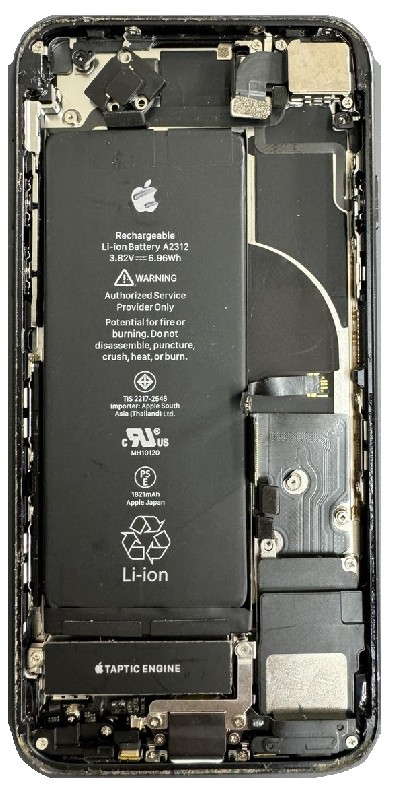Galinis dangtelis iPhone SE 2020 Black pilnas su šleifais ir baterija originalus (used Grade B)
