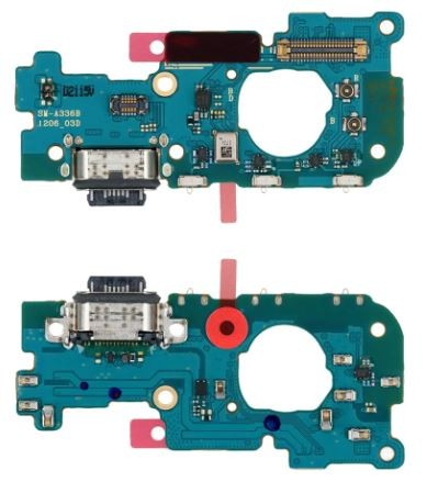 Lanksčioji jungtis Samsung A336 A33 5G su įkrovimo kontaktu, mikrofonu originali (used Grade A)