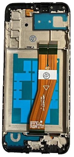 Ekranas Samsung A037G A03s 2021 (big size Europe vers.) su lietimui jautriu stikliuku ir rėmeliu Black originalus