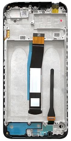 Ekranas Xiaomi Redmi 10C 2022/Poco C40 su lietimui jautriu stikliuku ir rėmeliu Black ORG