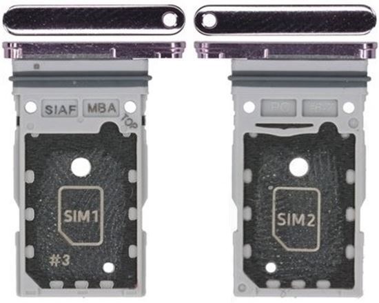 SIM kortelės laikiklis Samsung S911/S916 S23/S23 Plus Dual Lavender originalus (service pack)